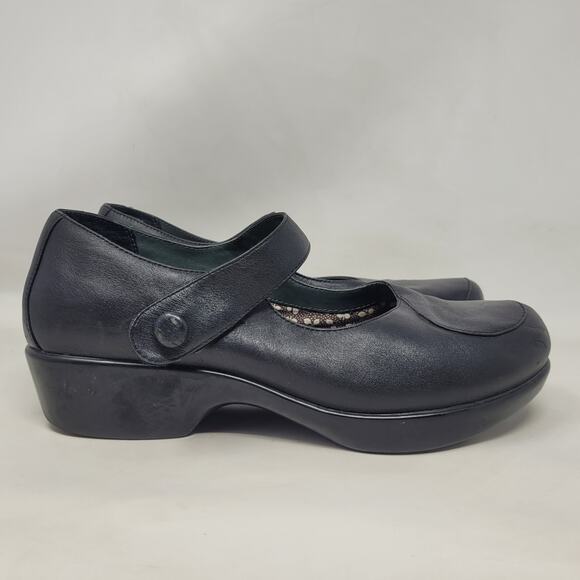 Dansko Shoes EU41 US10.5 Black Leather Abby Mary Jane Strap Comfort Slip On - Picture 2 of 11